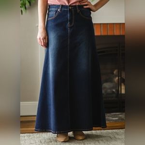 Inherit Co Bethany Long Denim Skirt NWT